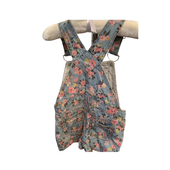 Floral Print Toddler Girl Overalls - Picture 4 of 5